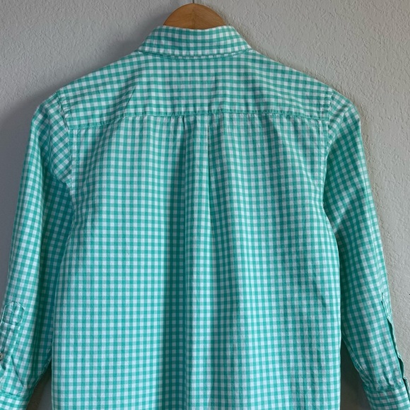 Vineyard Vines Whale Shirt Cotton Green Gingham Button Front Boys Size Small - Picture 7 of 10